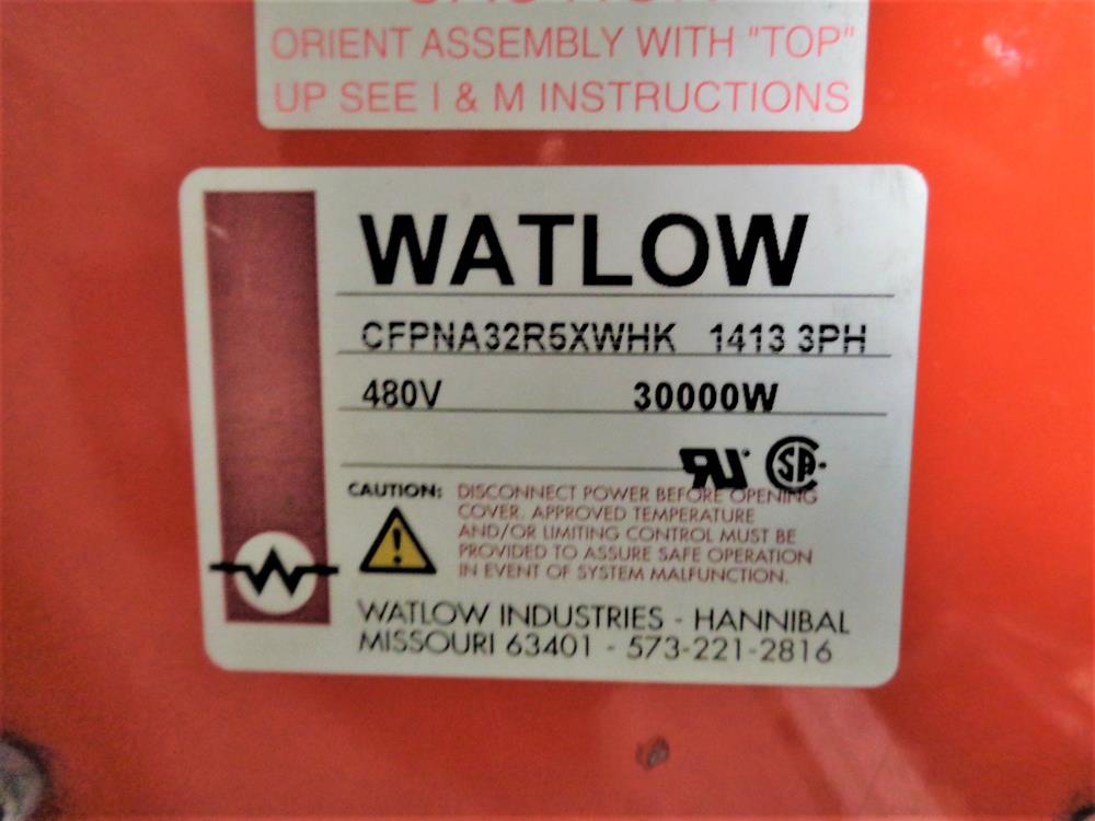Watlow 6" 150# Immersion Heater 30,000W, 480V, 3PH, #CFPMA32R5XWHK 1413
